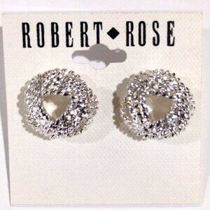 Robert Rose Silver tone Textured Earrings - Women's Fashion Earrings